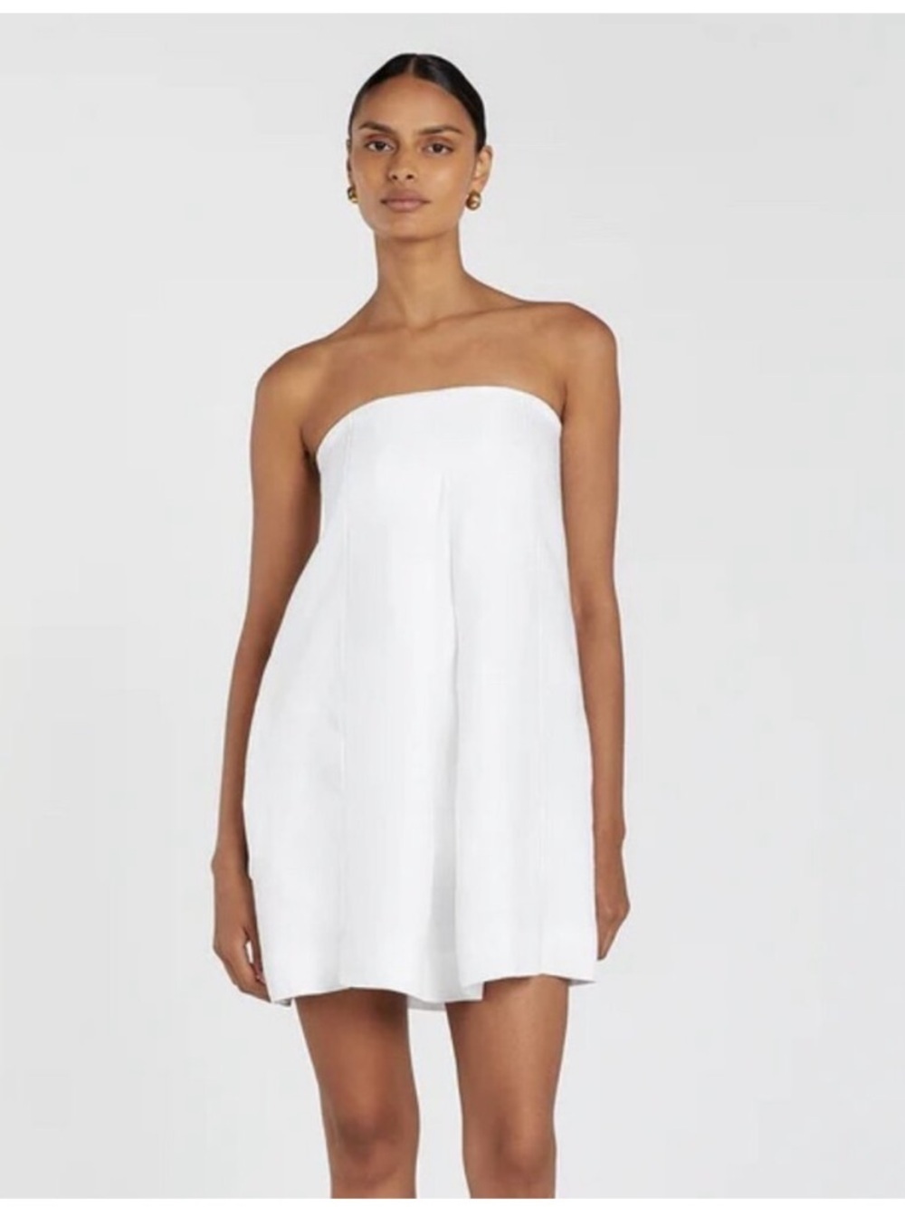 NWT DISSH Simona White Linen Mini Dress Size 4